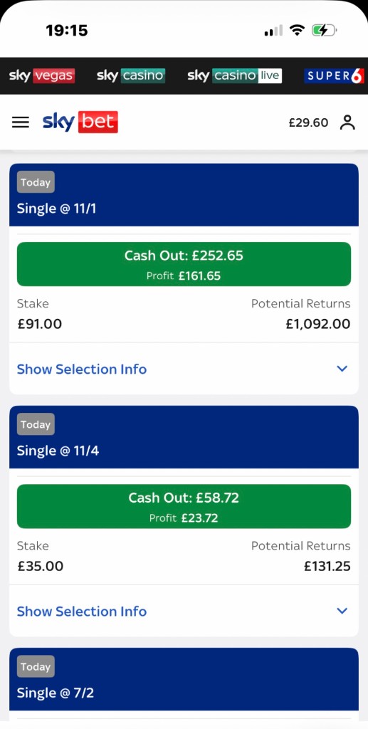Live betting slips found mispriced, cash-out in profit